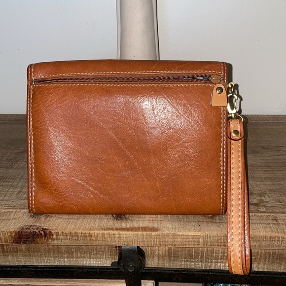 Braciano Original Brown Leather Envelope Clutch - Picture 3 of 6